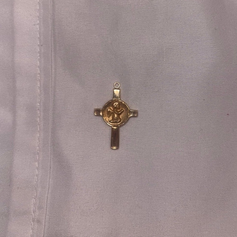 Gold Cross pendant 14k solid gold